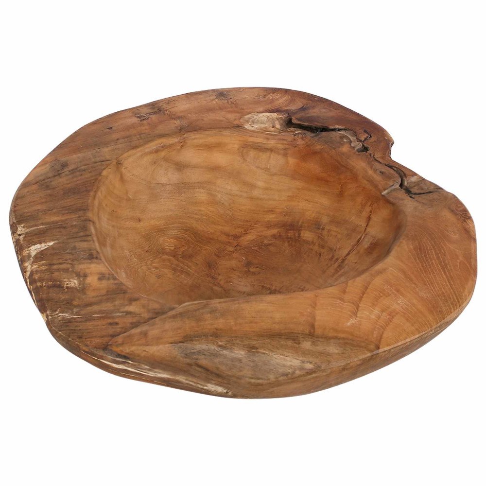 vidaXL Fruktskål JEPARA Ø 40 cm Massivt teakträ Rund Teakbrun