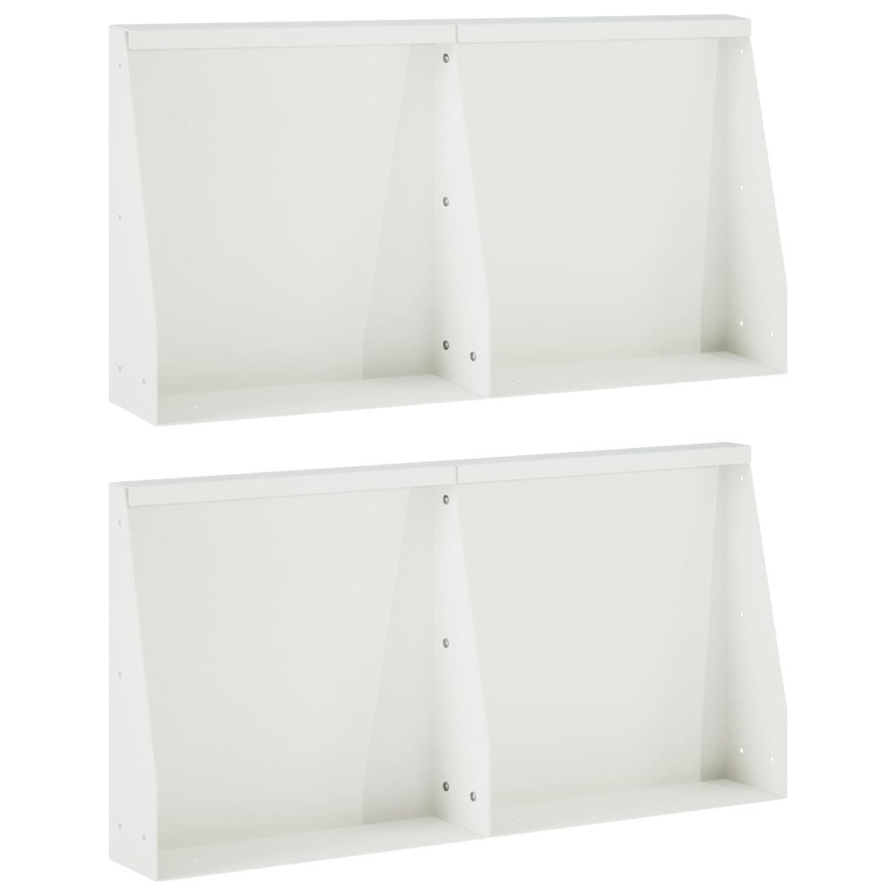 vidaXL Stödvägg 4 st 40 x 12 x 40 cm Stål Vit