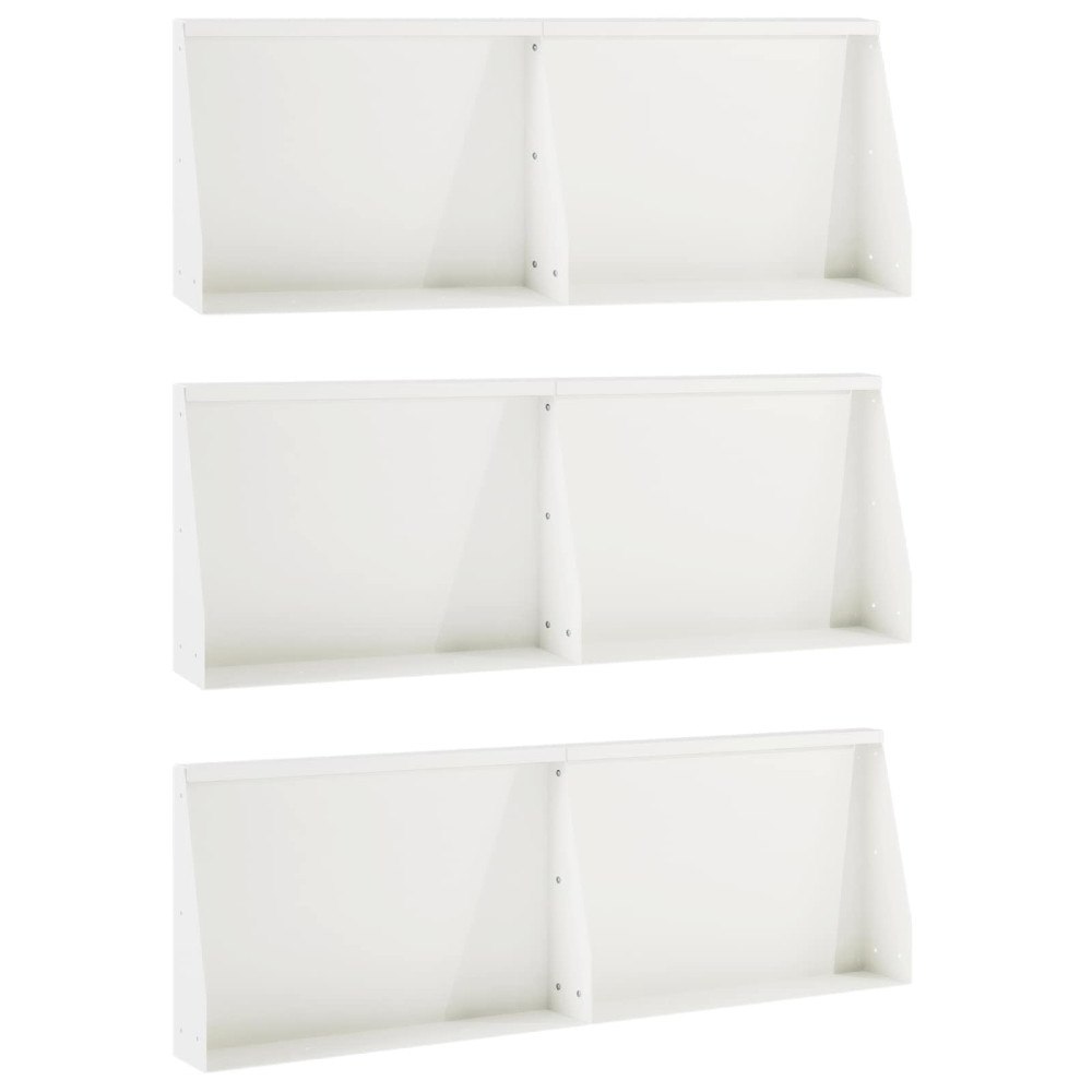 vidaXL Stödvägg 6 st 60 x 12 x 40 cm Stål Vit