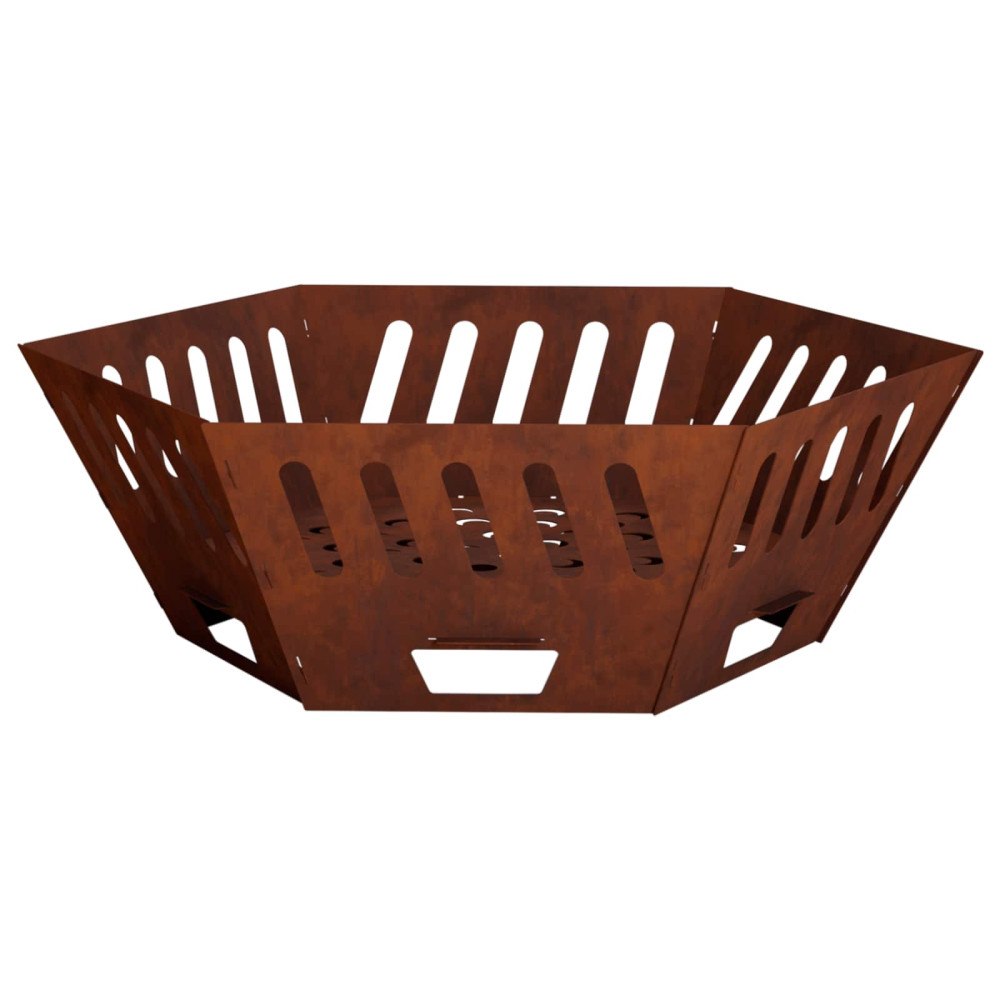 vidaXL Eldstad Rostig 80 x 80 x 28 cm Väderbeständig stål