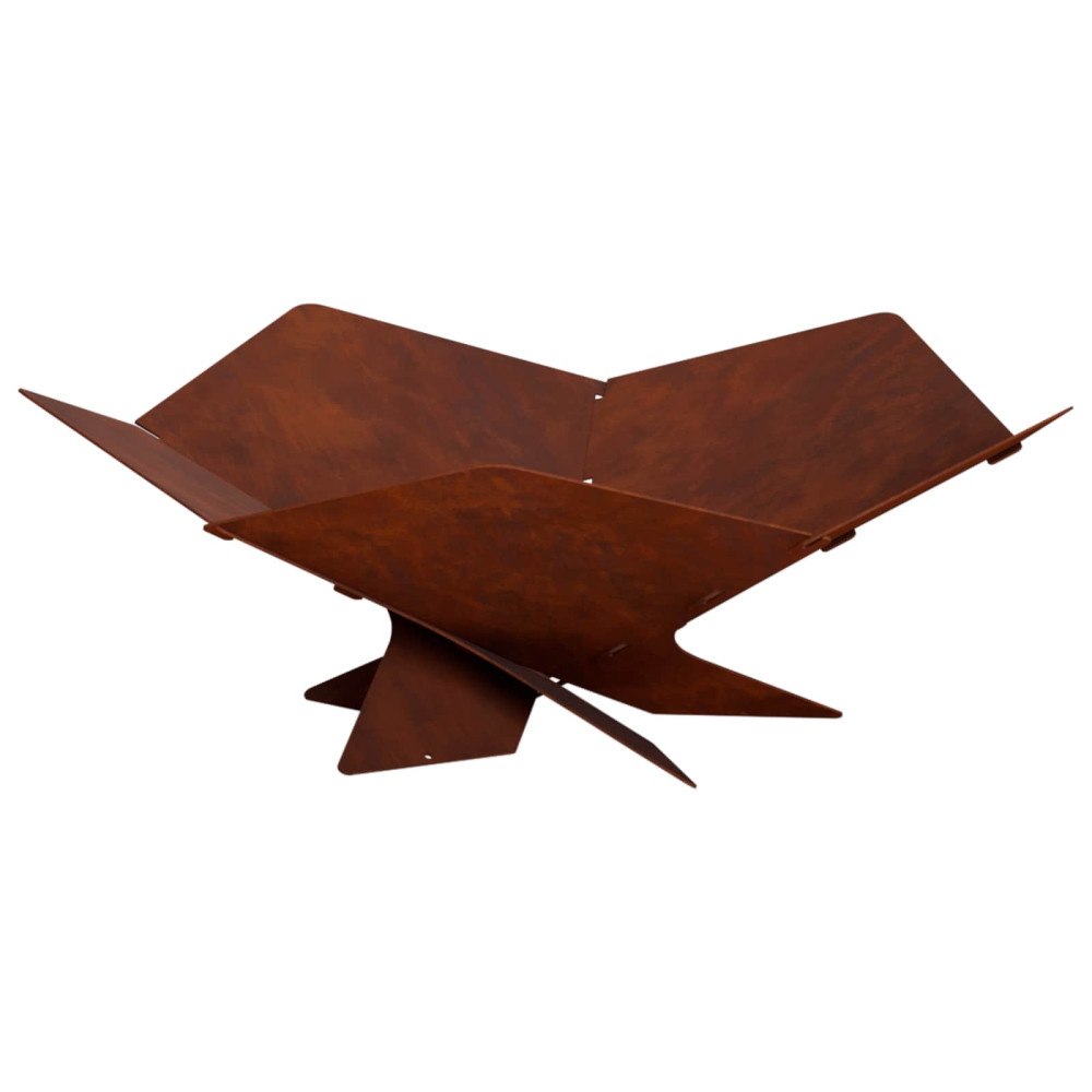 vidaXL Eldstad Rostig 53 x 53 x 18,5 cm Väderbeständig stål