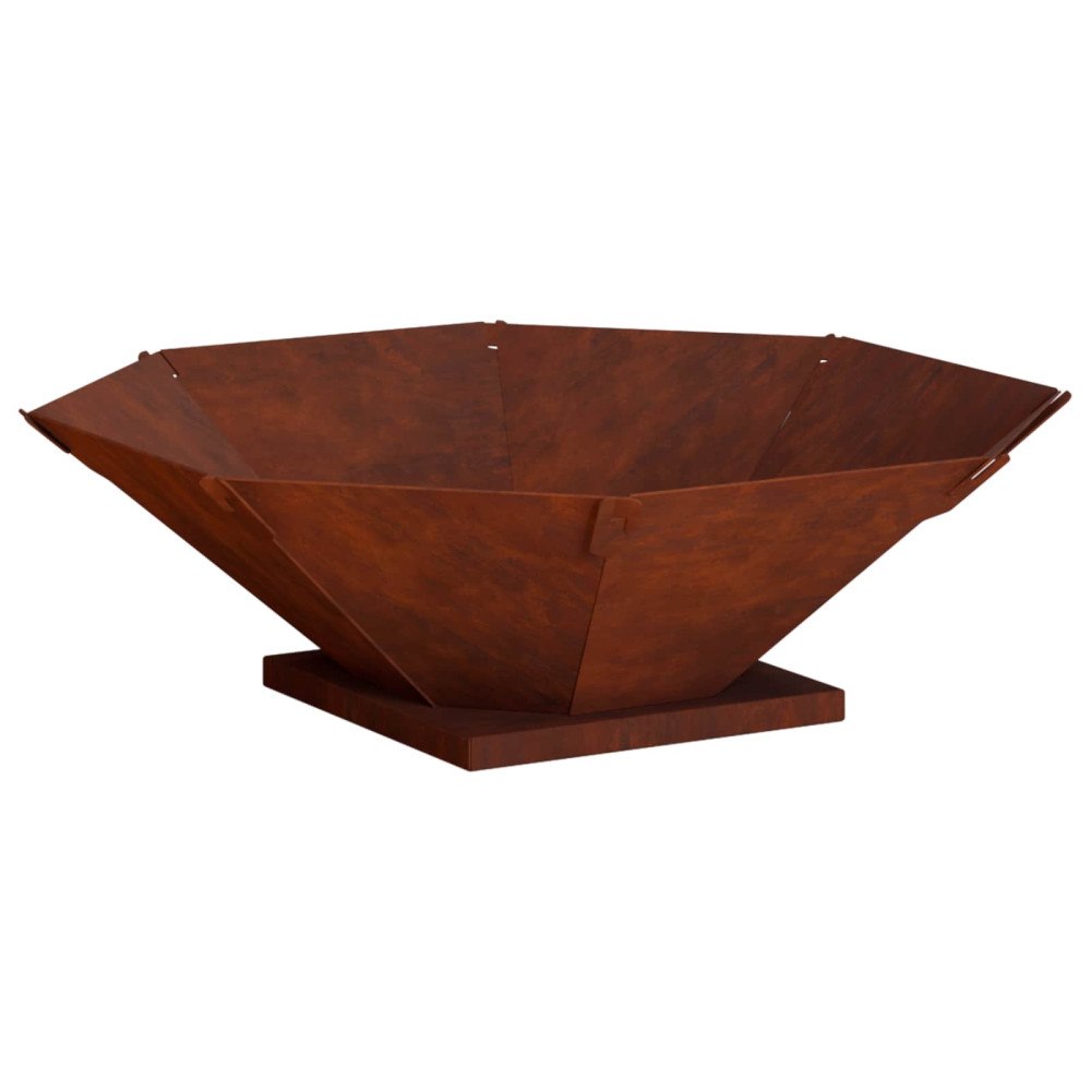 vidaXL Eldstad Rostig 70,5 x 70,5 x 21,5 cm Väderbeständig stål