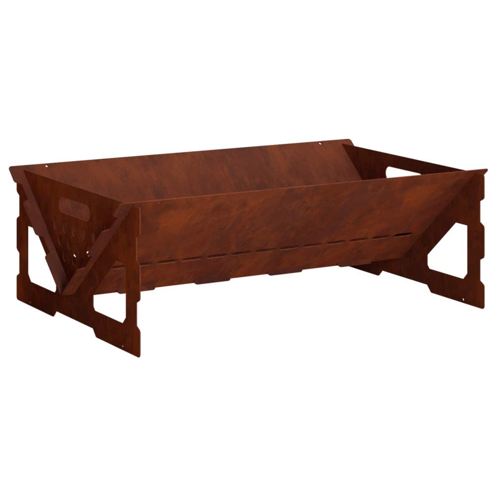 vidaXL Eldstad Rostig 60 x 40 x 20 cm Väderbeständig stål
