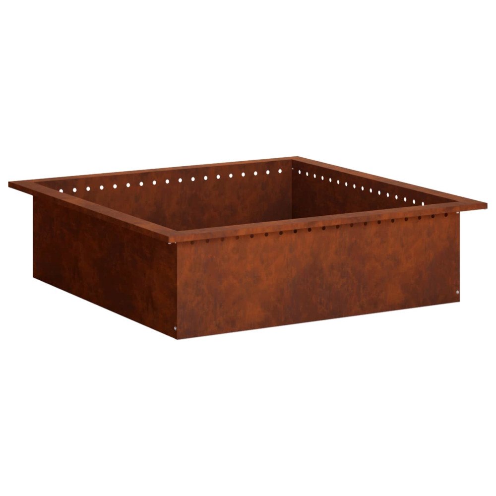 vidaXL Eldstad ring Rostig 100 x 100 x 25 cm Väderbeständig stål