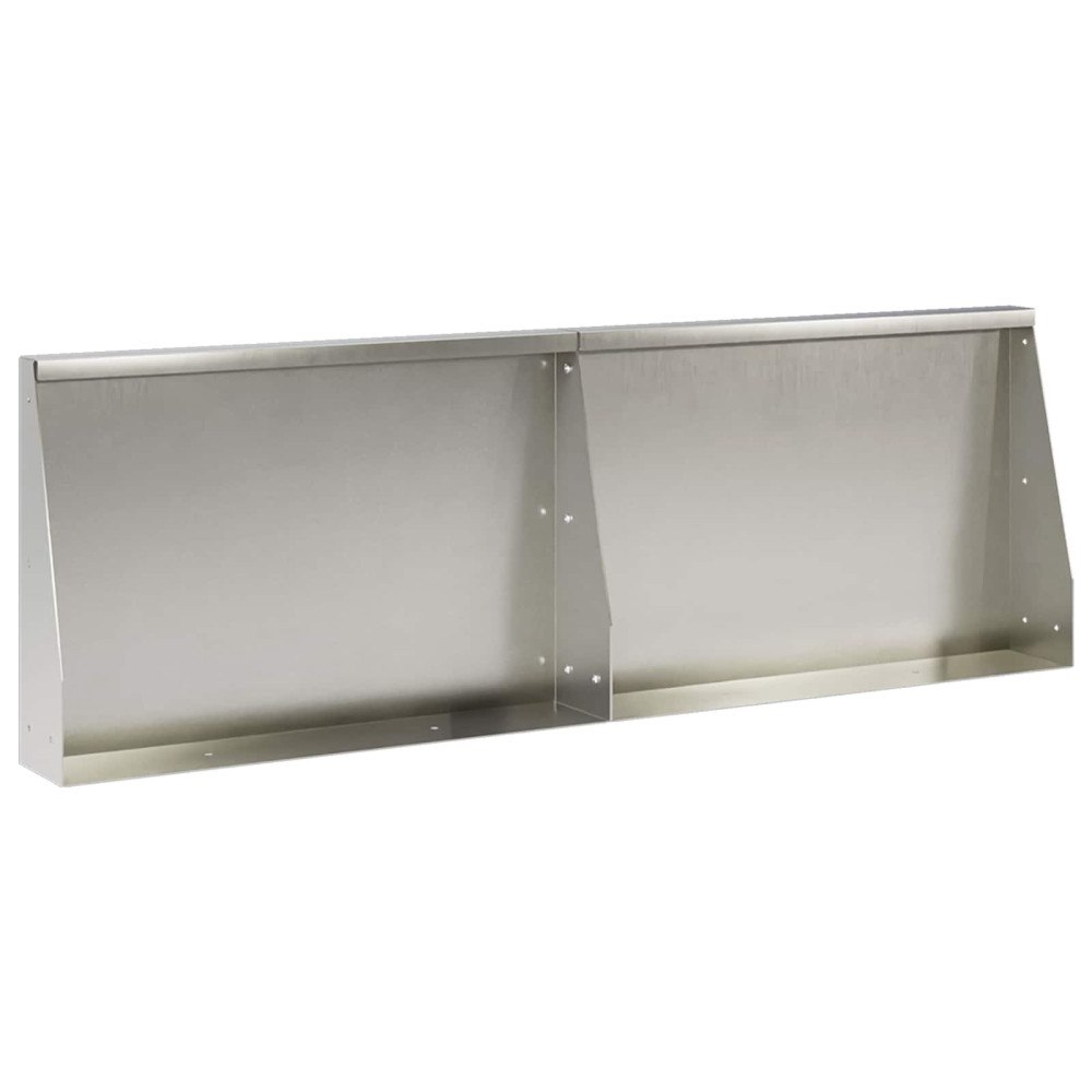 vidaXL Stödvägg 2 st 60 x 12 x 50 cm Rostfritt stål Silver