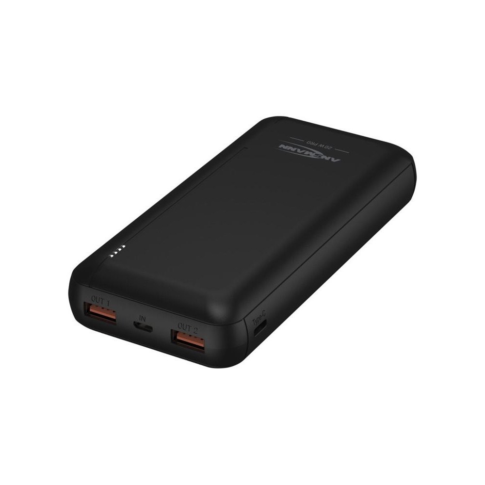 ANSMANN-ENERGY ANSMANN PB320PD power bank - Li-pol - USB-C, 2 x 9-stifts USB typ A - 20 watt