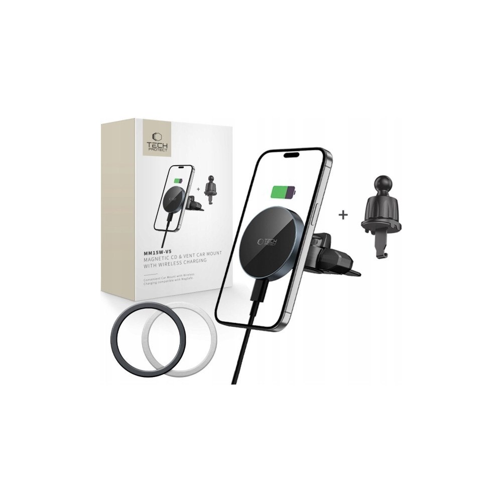 Tech-Protect TECH-PROTECT MM15W-V5 magnetisk MagSafe bilhållare för CD &...