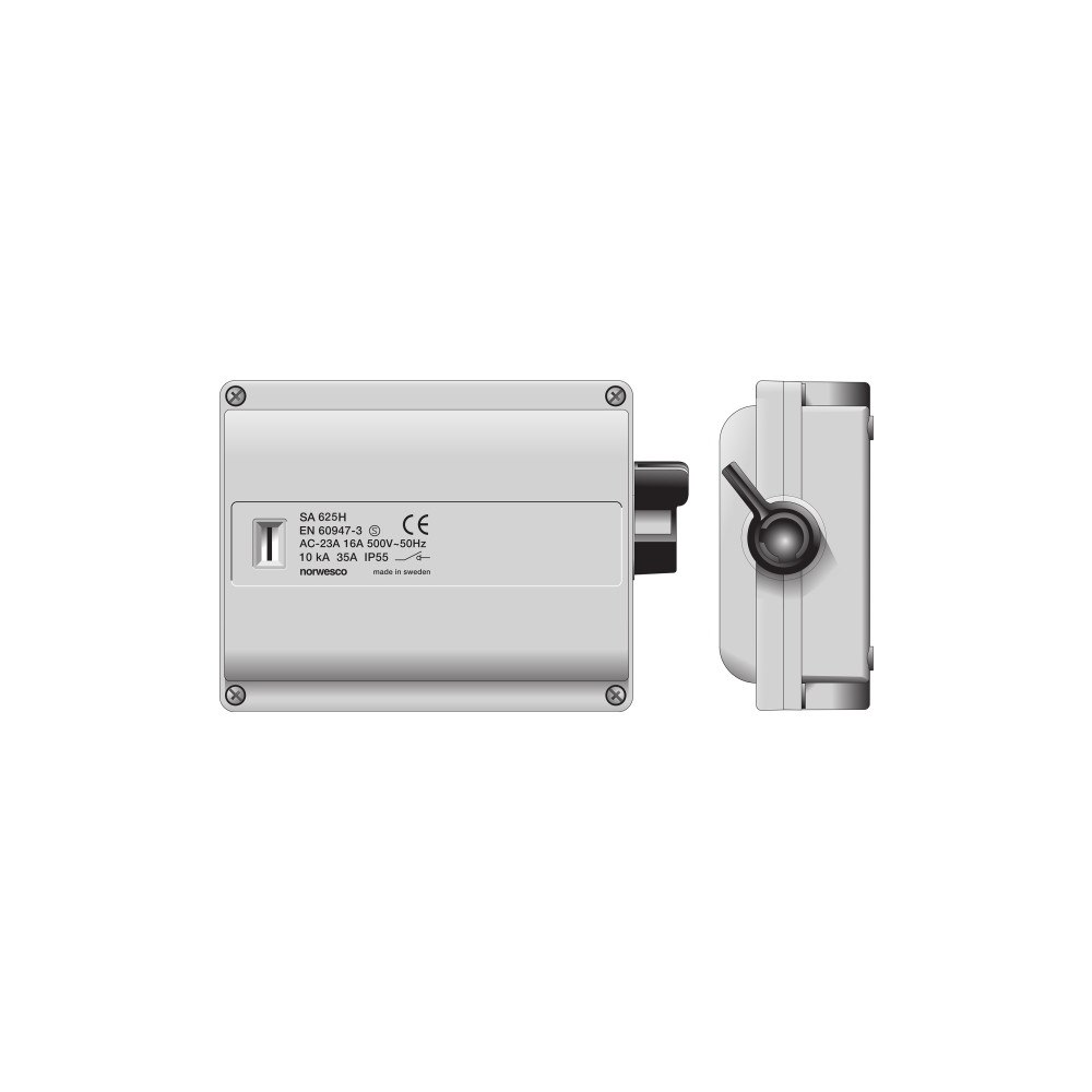 Solar Plus Säkerhetsbrytare 25A 6P+N+2H+JGrå med svart låsbart handtag4...