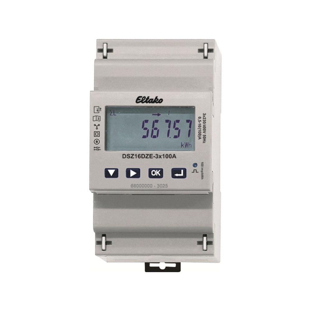 Solar Plus Tovejs 3-faset kWh-måler til maks. 3x100A, MODBUS og S0 inte...