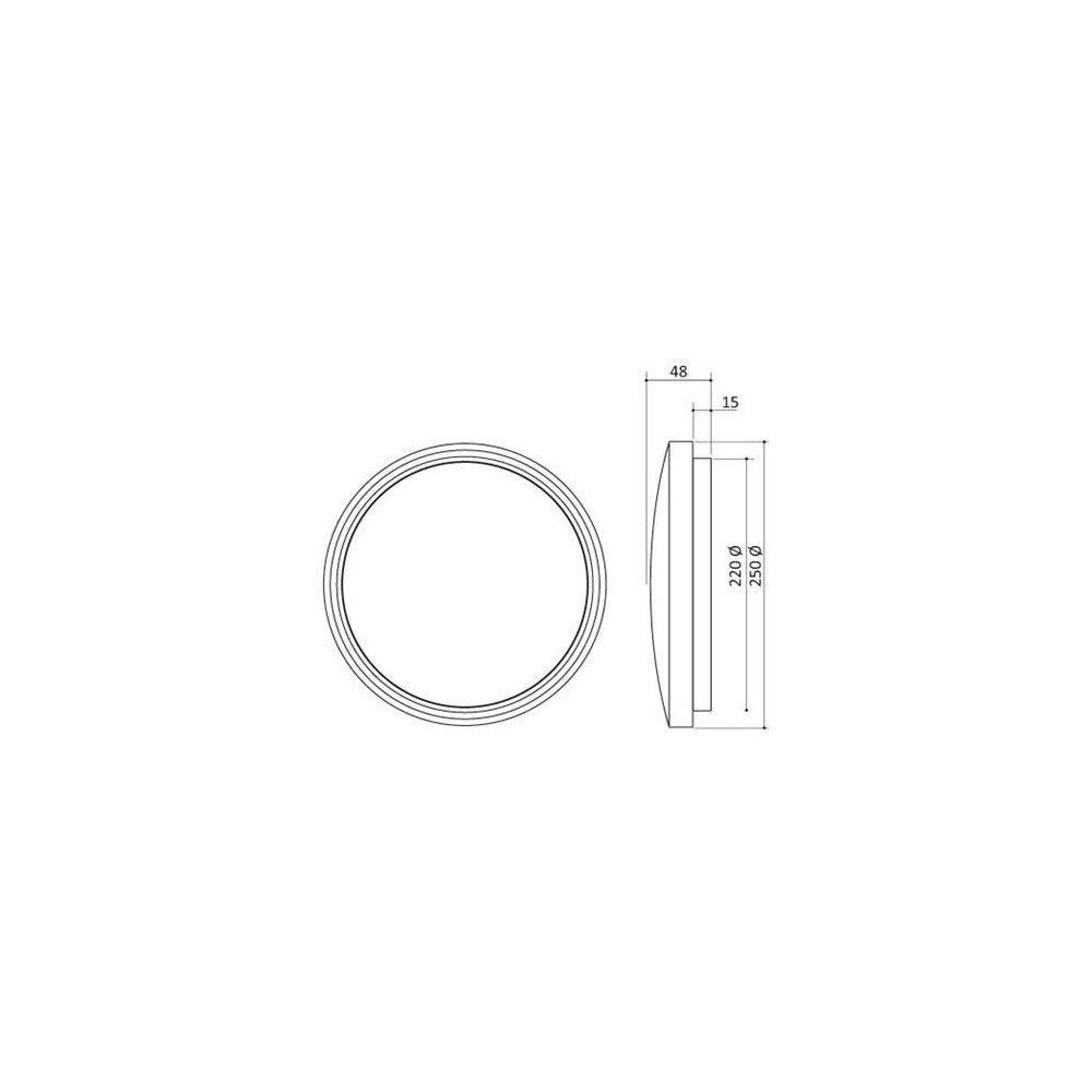 Solar Plus Upload G2 Ø250 8,5W 1000LM Dipswitch Justerbar Kelvin Opal B...