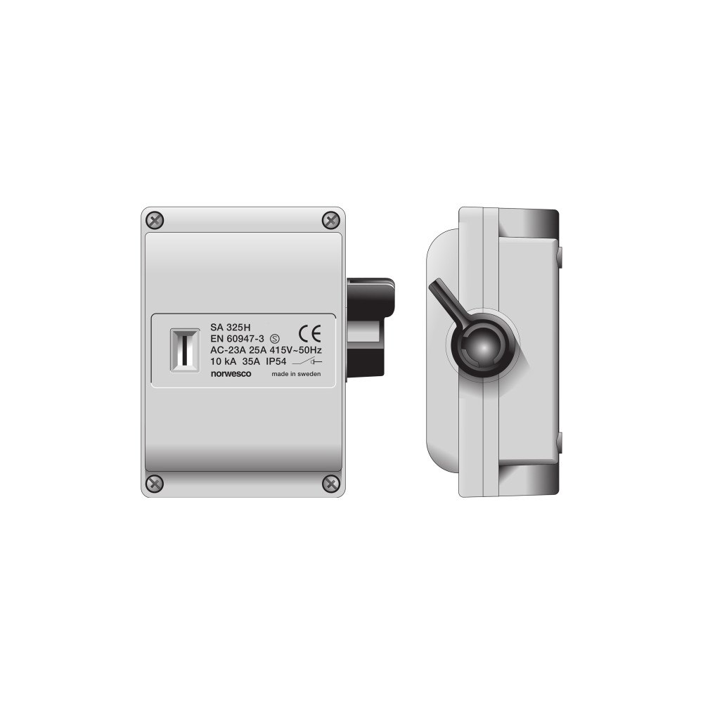 Solar Plus Säkerhetsbrytare 25A 3P+N+JGrå med svart låsbart handtag4xM2...