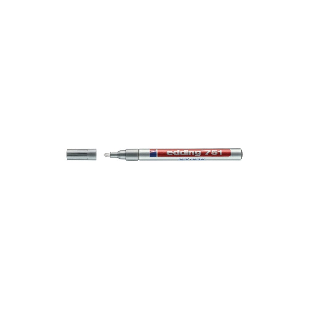 edding Färgpenna/paintmarker, edding® 751, rund spets, 1–2 mm, silv...
