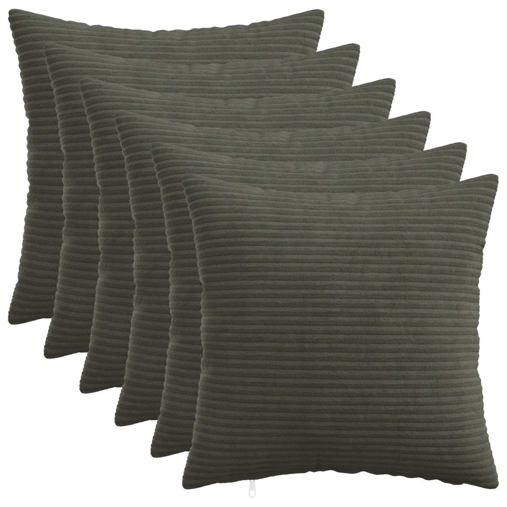 vidaXL Kuddöverdrag 6 st HEERLEN Antracit 30 x 30 cm manchester