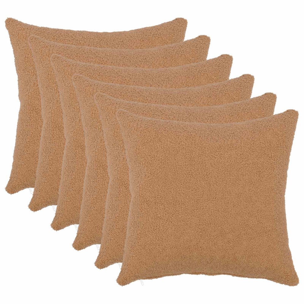 vidaXL Kuddöverdrag 6 st HEERLEN Beige 30 x 30 cm Bouclé