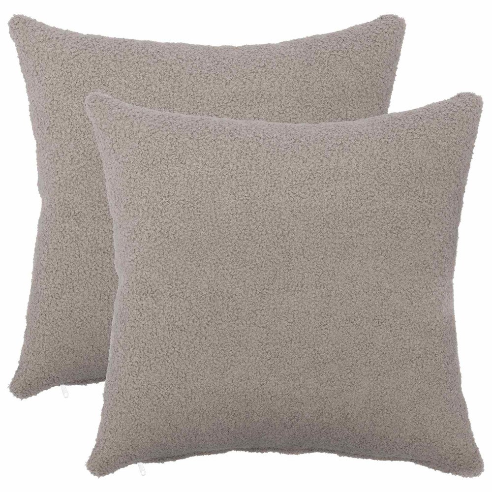vidaXL Kuddöverdrag 2 st HEERLEN Ljusgrå 35 x 35 cm Bouclé