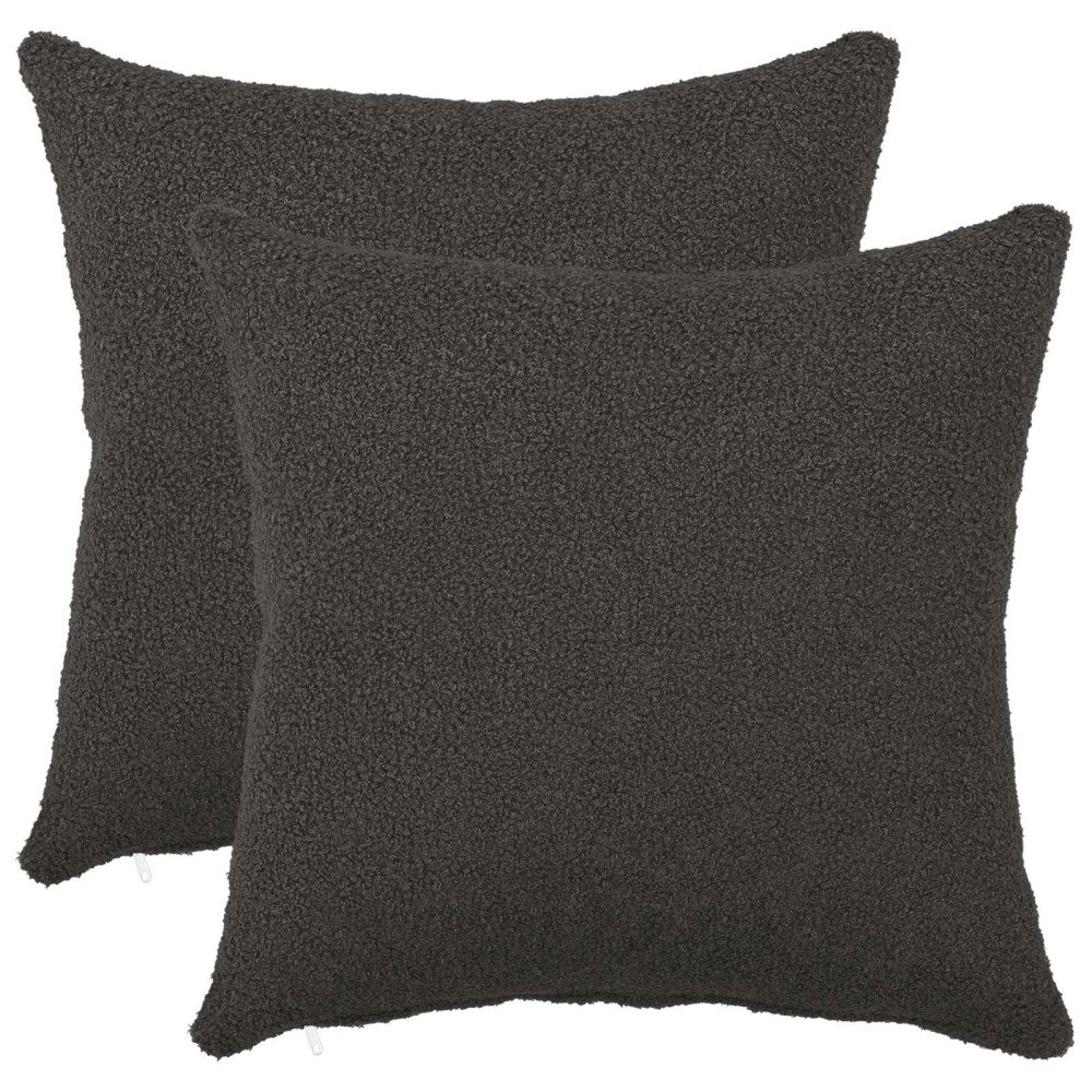 vidaXL Kuddöverdrag 2 st HEERLEN Mörkgrå 40 x 40 cm Bouclé