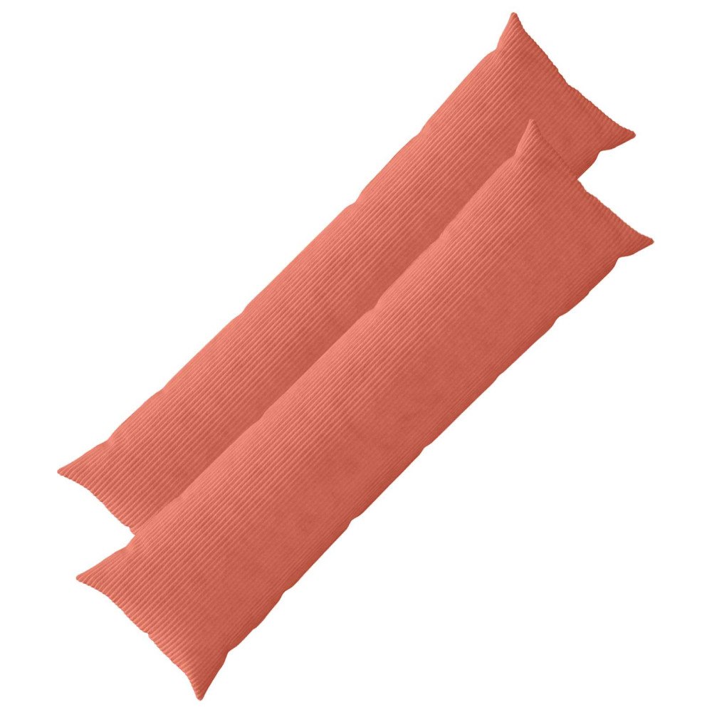 vidaXL Kuddöverdrag 2 st HEERLEN Röd orange 40 x 145 cm manchester