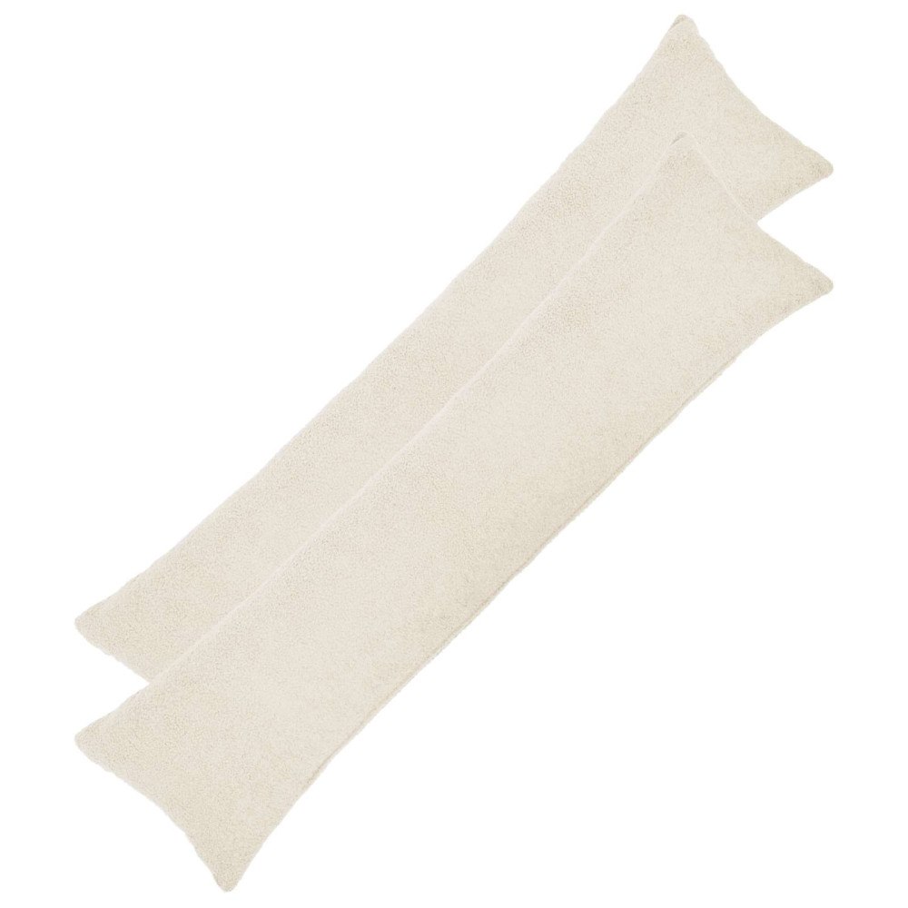 vidaXL Kuddöverdrag 2 st HEERLEN Gräddvit 40 x 145 cm Bouclé