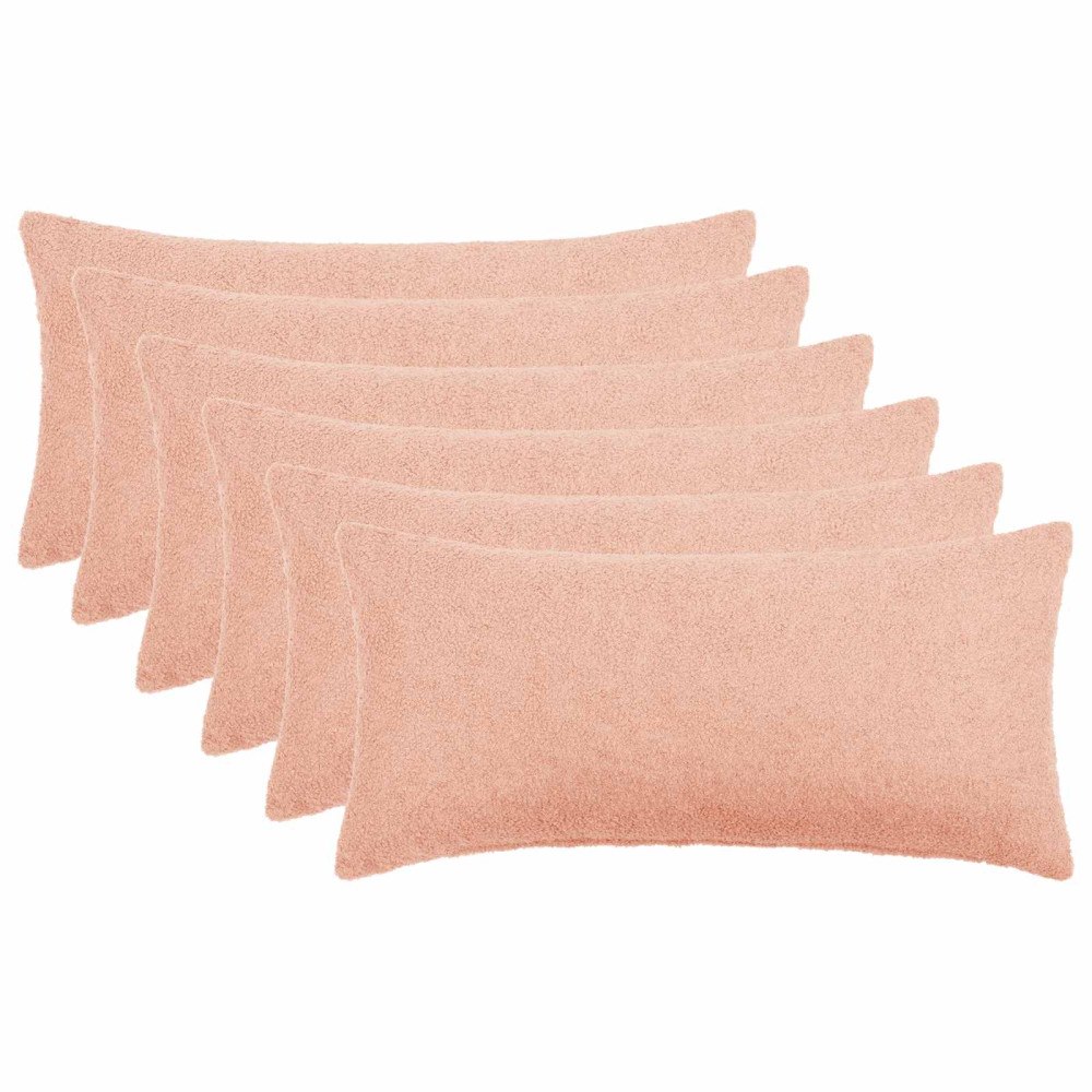 vidaXL Kuddöverdrag 6 st HEERLEN Rosa 40 x 70 cm Bouclé