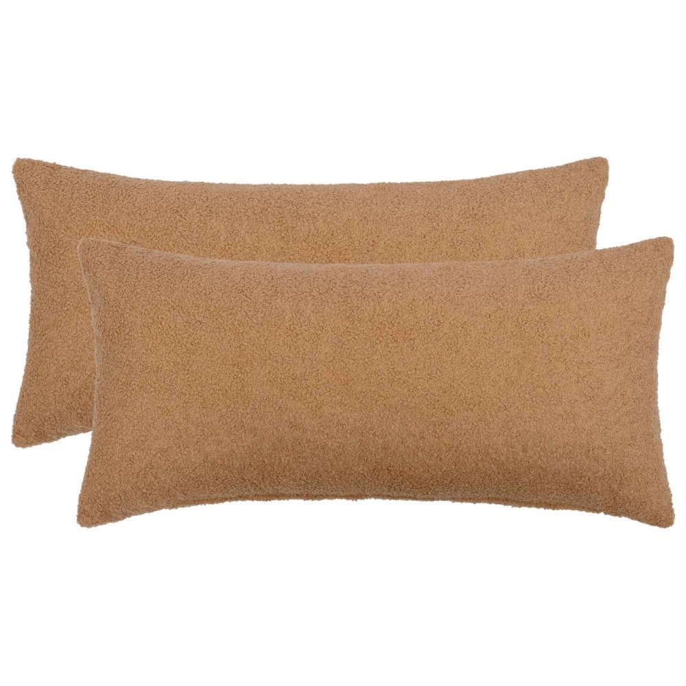 vidaXL Kuddöverdrag 2 st HEERLEN Beige 40 x 70 cm Bouclé