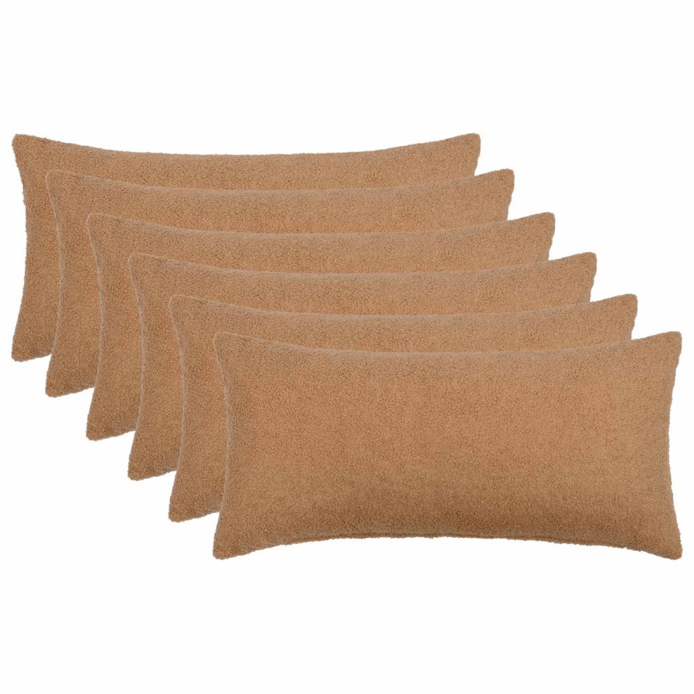 vidaXL Kuddöverdrag 6 st HEERLEN Beige 40 x 70 cm Bouclé