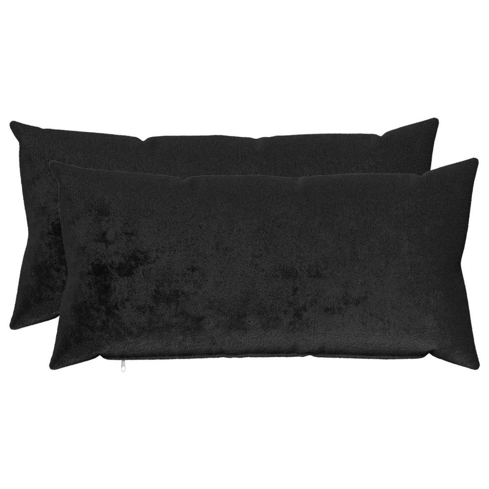 vidaXL Kuddöverdrag 2 st HEERLEN Svart 40 x 70 cm Flanell