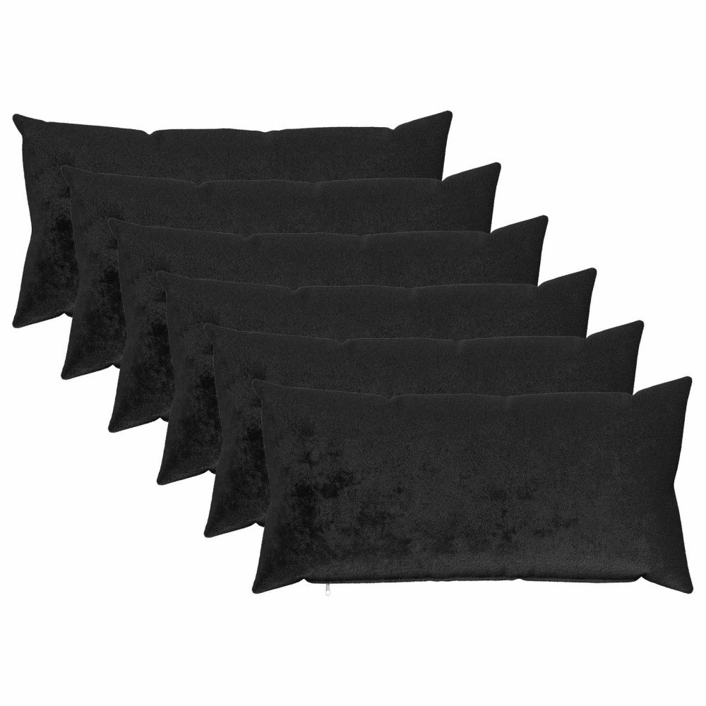 vidaXL Kuddöverdrag 6 st HEERLEN Svart 40 x 70 cm Flanell