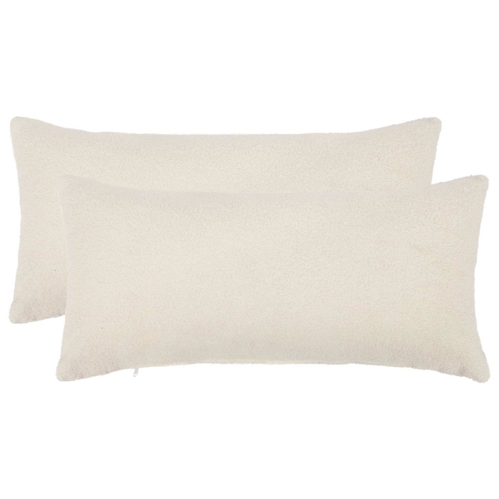 vidaXL Kuddöverdrag 2 st HEERLEN Gräddvit 40 x 80 cm Bouclé