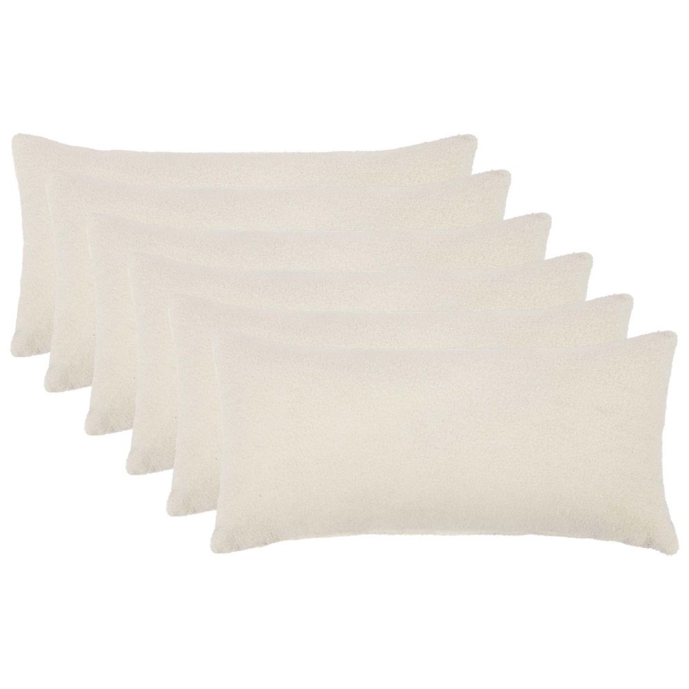 vidaXL Kuddöverdrag 6 st HEERLEN Gräddvit 40 x 80 cm Bouclé