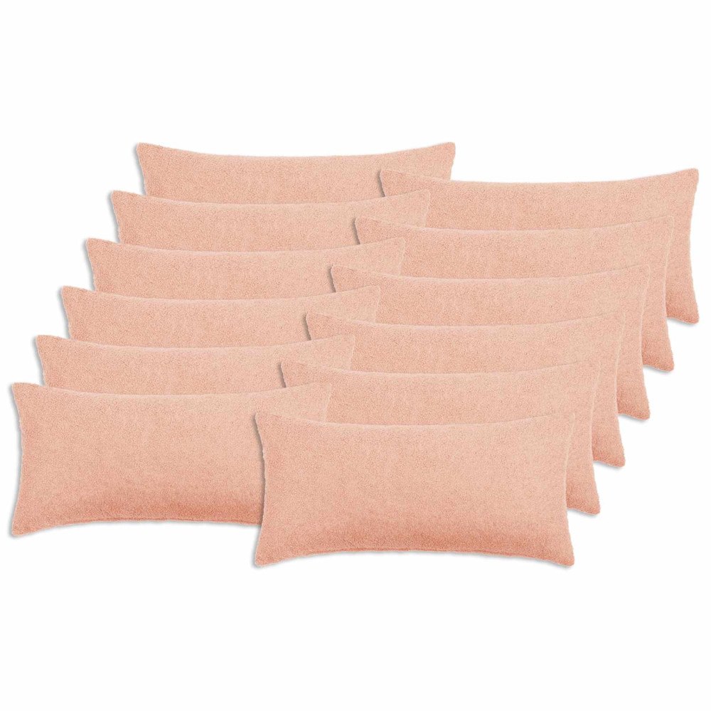 vidaXL Kuddöverdrag 12 st HEERLEN Rosa 40 x 80 cm Bouclé