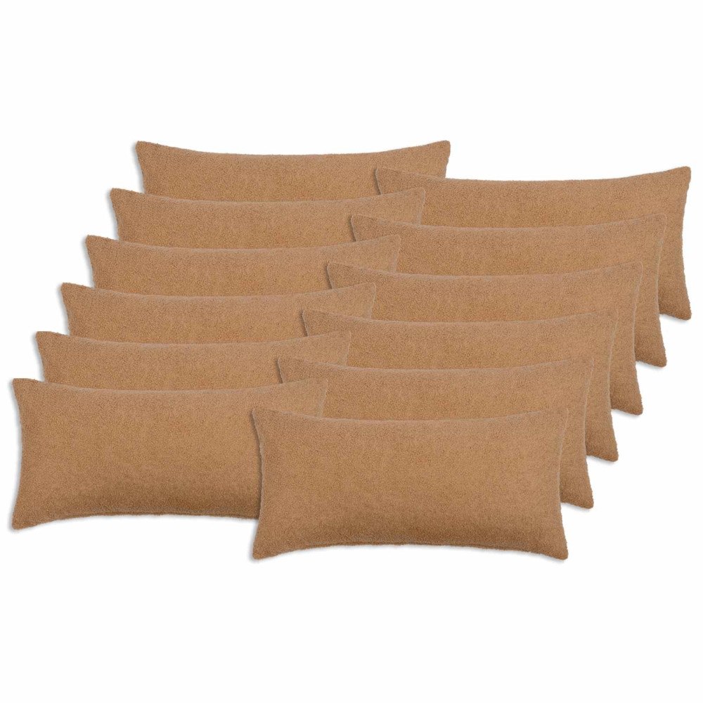 vidaXL Kuddöverdrag 12 st HEERLEN Beige 40 x 80 cm Bouclé