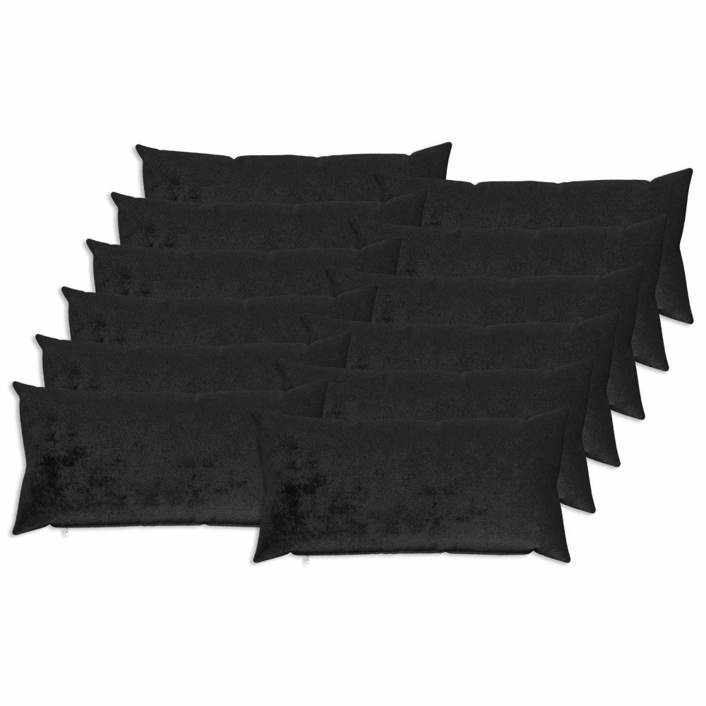vidaXL Kuddöverdrag 12 st HEERLEN Svart 40 x 80 cm Flanell