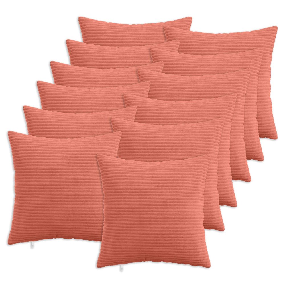 vidaXL Kuddöverdrag 12 st HEERLEN Röd orange 45 x 45 cm manchester