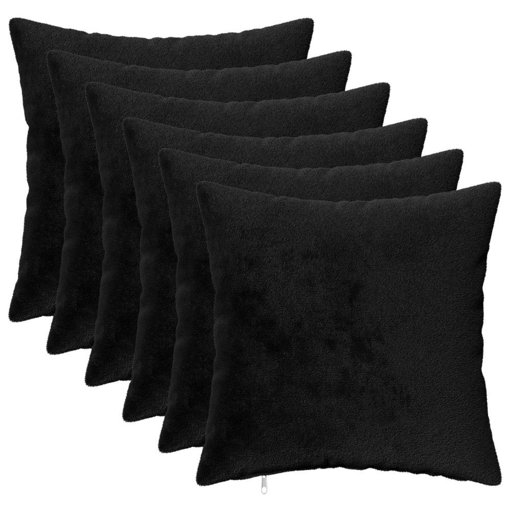 vidaXL Kuddöverdrag 6 st HEERLEN Svart 45 x 45 cm Flanell