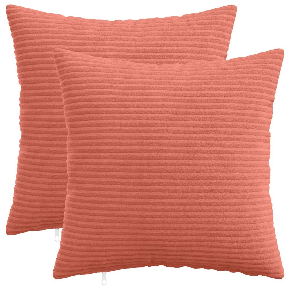 vidaXL Kuddöverdrag 2 st HEERLEN Röd orange 50 x 50 cm manchester