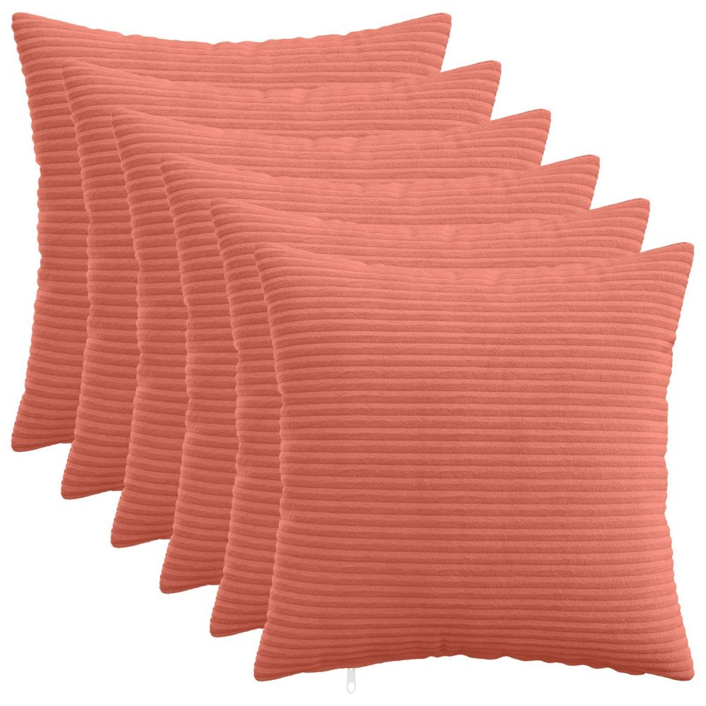 vidaXL Kuddöverdrag 6 st HEERLEN Röd orange 50 x 50 cm manchester
