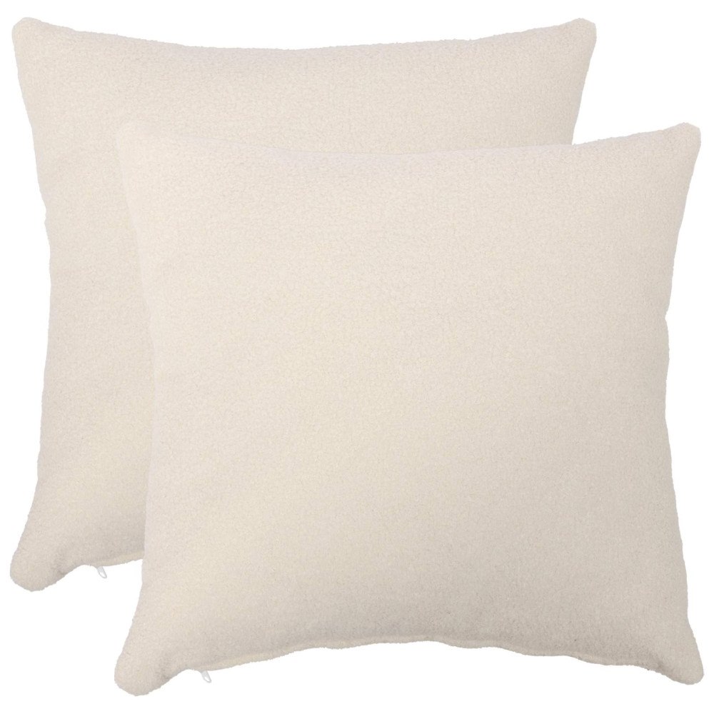 vidaXL Kuddöverdrag 2 st HEERLEN Gräddvit 50 x 50 cm Bouclé