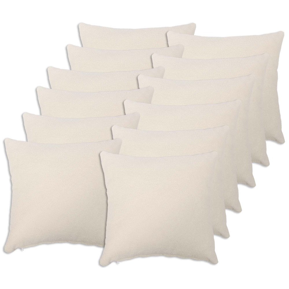 vidaXL Kuddöverdrag 12 st HEERLEN Gräddvit 50 x 50 cm Bouclé
