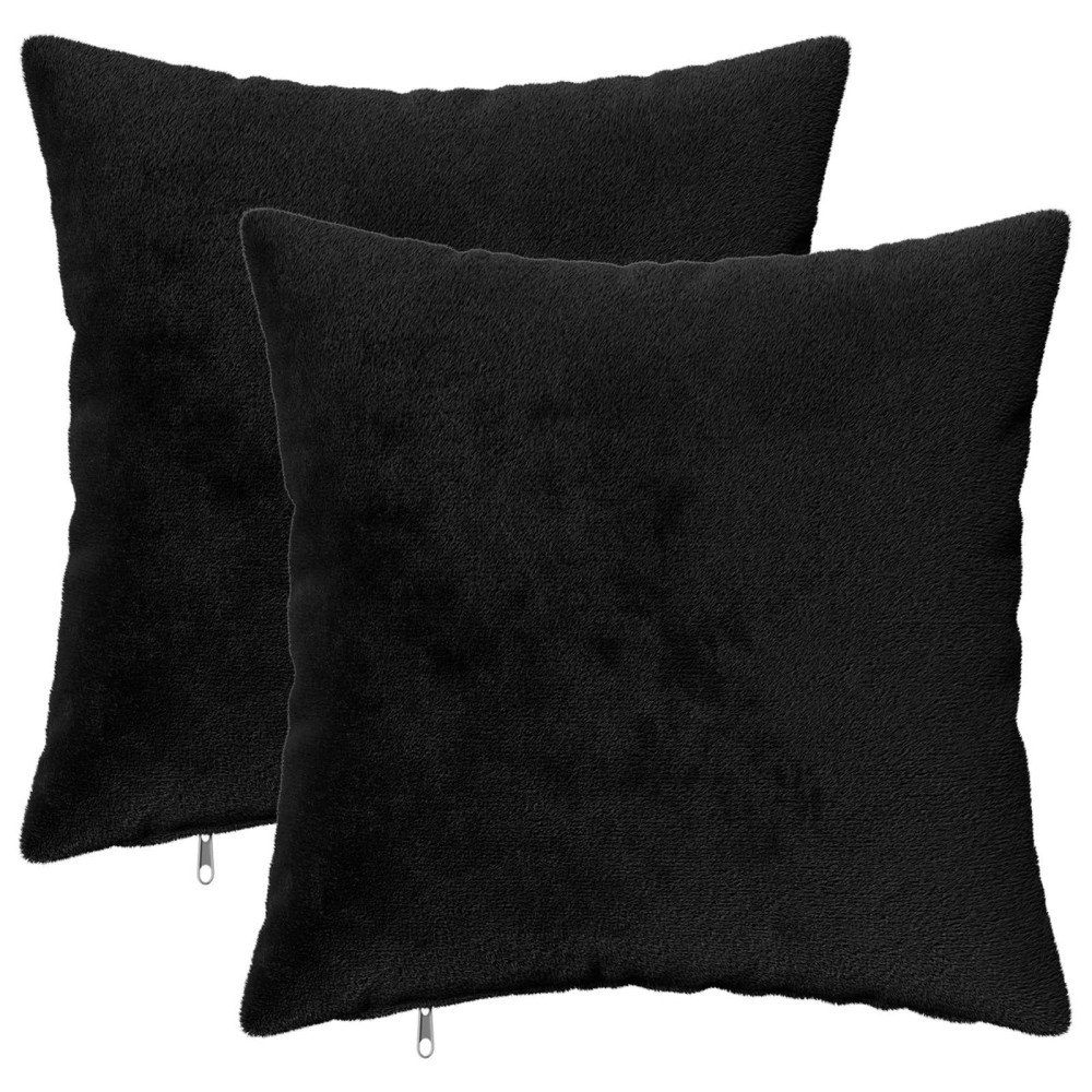 vidaXL Kuddöverdrag 2 st HEERLEN Svart 50 x 50 cm Flanell