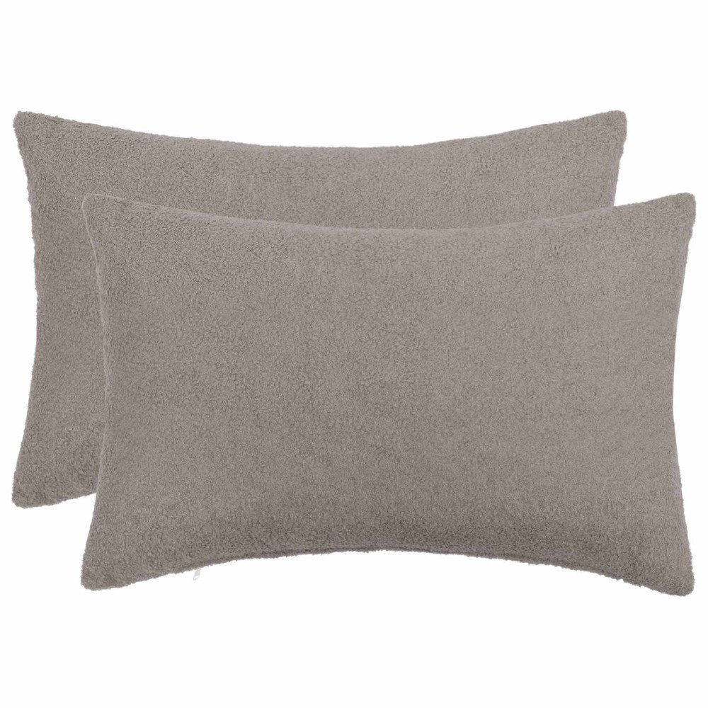 vidaXL Kuddöverdrag 2 st HEERLEN Ljusgrå 50 x 70 cm Bouclé