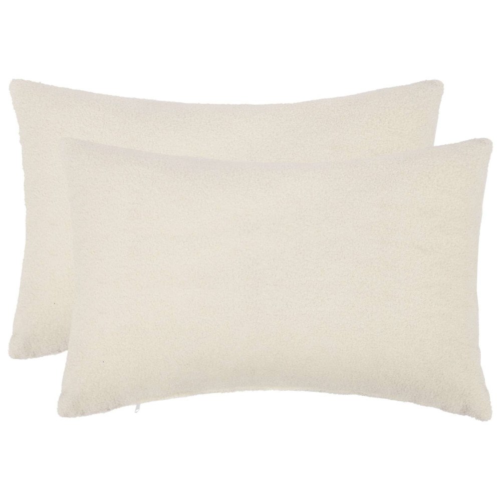vidaXL Kuddöverdrag 2 st HEERLEN Gräddvit 50 x 70 cm Bouclé