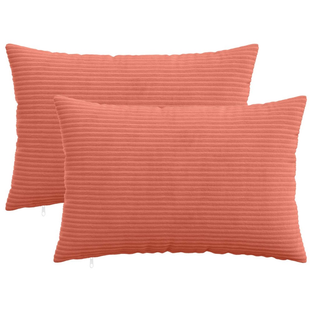 vidaXL Kuddöverdrag 2 st HEERLEN Röd orange 50 x 75 cm manchester