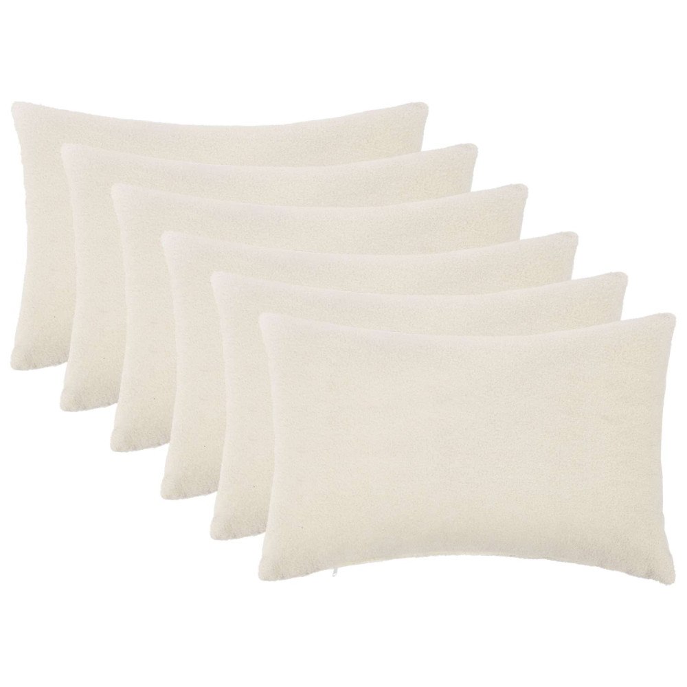 vidaXL Kuddöverdrag 6 st HEERLEN Gräddvit 50 x 75 cm Bouclé
