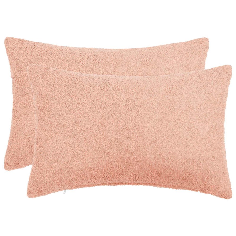 vidaXL Kuddöverdrag 2 st HEERLEN Rosa 50 x 75 cm Bouclé