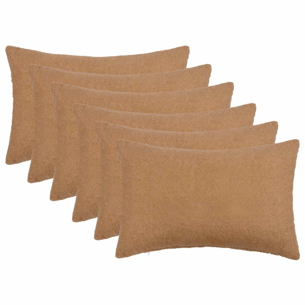 vidaXL Kuddöverdrag 6 st HEERLEN Beige 50 x 75 cm Bouclé