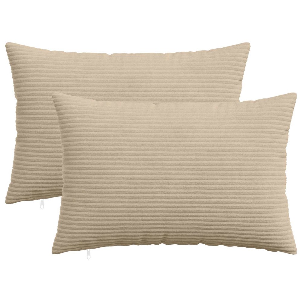 vidaXL Kuddöverdrag 2 st HEERLEN Taupe 50 x 80 cm manchester