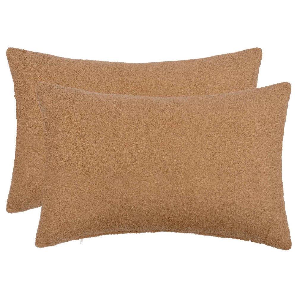 vidaXL Kuddöverdrag 2 st HEERLEN Beige 50 x 80 cm Bouclé