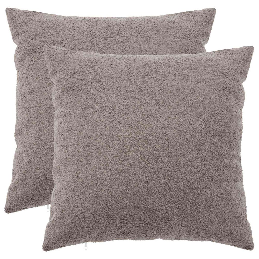 vidaXL Kuddöverdrag 2 st HEERLEN Ljusgrå 55 x 55 cm Bouclé