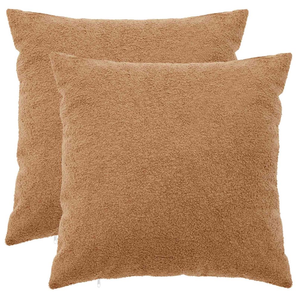 vidaXL Kuddöverdrag 2 st HEERLEN Beige 55 x 55 cm Bouclé