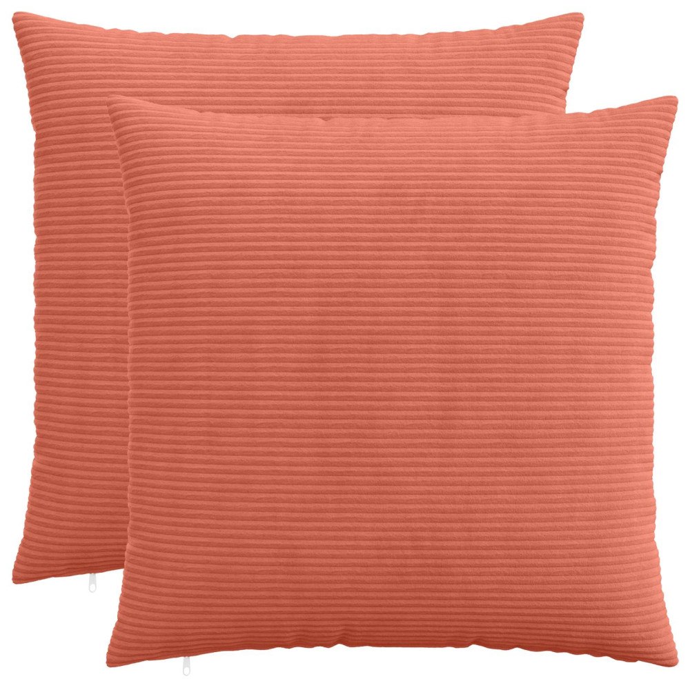 vidaXL Kuddöverdrag 2 st HEERLEN Röd orange 60 x 60 cm manchester